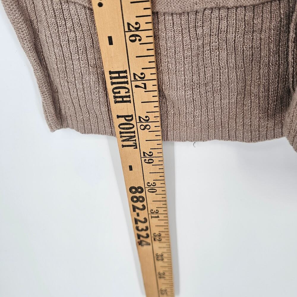 Rachel Zoe Beige 100% Linen Knit Button Front Quiet Luxury Cardigan Sweater M - Picture 5 of 6